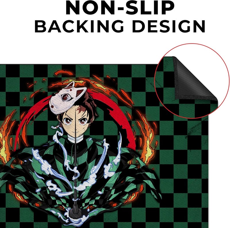 DreamController Demonn Slyer Custom Rugs for Gamer Room (62x40inch)| Playroom Carpets Inspired by Games & Anime Decor for Gamers | Gamer Room Decor for Kids Teen Anti-Slip Gaming Mats - Image 3